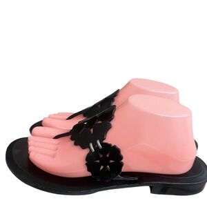 Black Vera Wang Lavender Thongs Womens Size 10m Pre Owned Flip‎ Flops Summer